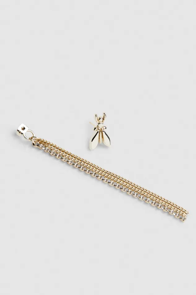 Patrizia Pepe Brass And Glass Earrings Gold Gold Crystal Accessories