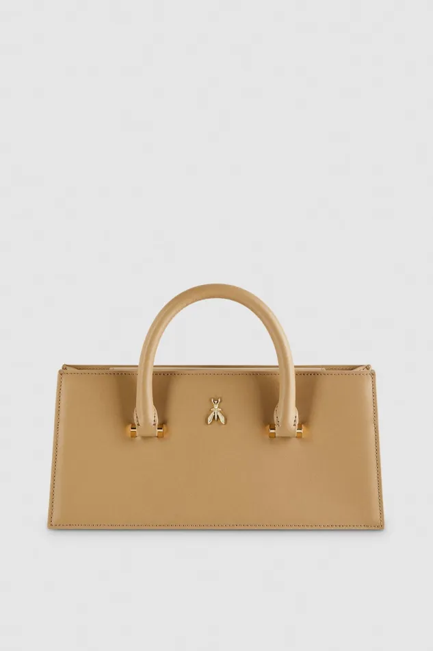 Patrizia Pepe Brown Leather Fly Bamby Bag Winter Sand Bags Handbags