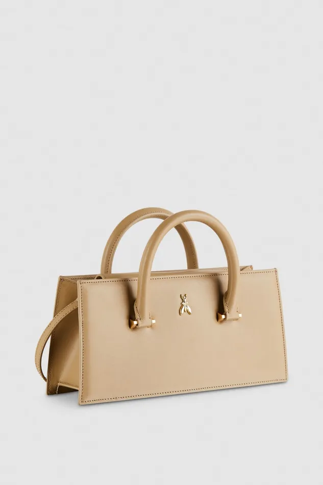 Patrizia Pepe Brown Leather Fly Bamby Bag Winter Sand Bags Handbags