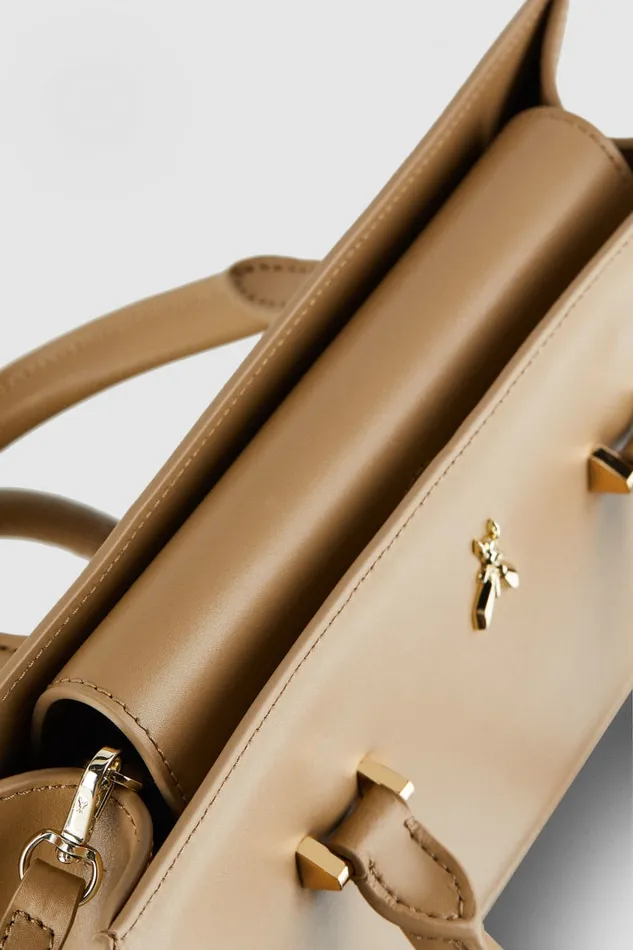 Patrizia Pepe Brown Leather Fly Bamby Bag Winter Sand Bags Handbags