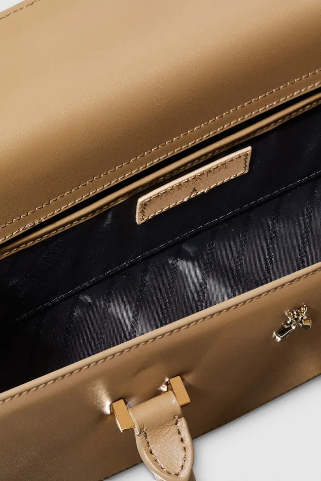 Patrizia Pepe Brown Leather Fly Bamby Bag Winter Sand Bags Handbags