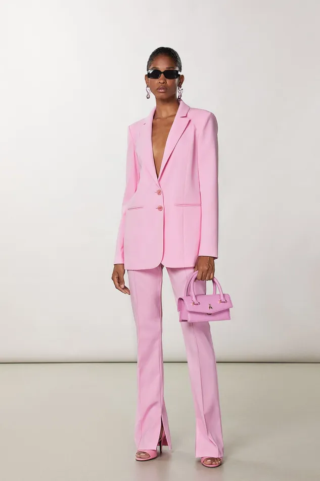 Patrizia Pepe Crepe Blazer Jacket Pink Fresh Pink Apparel Blazers