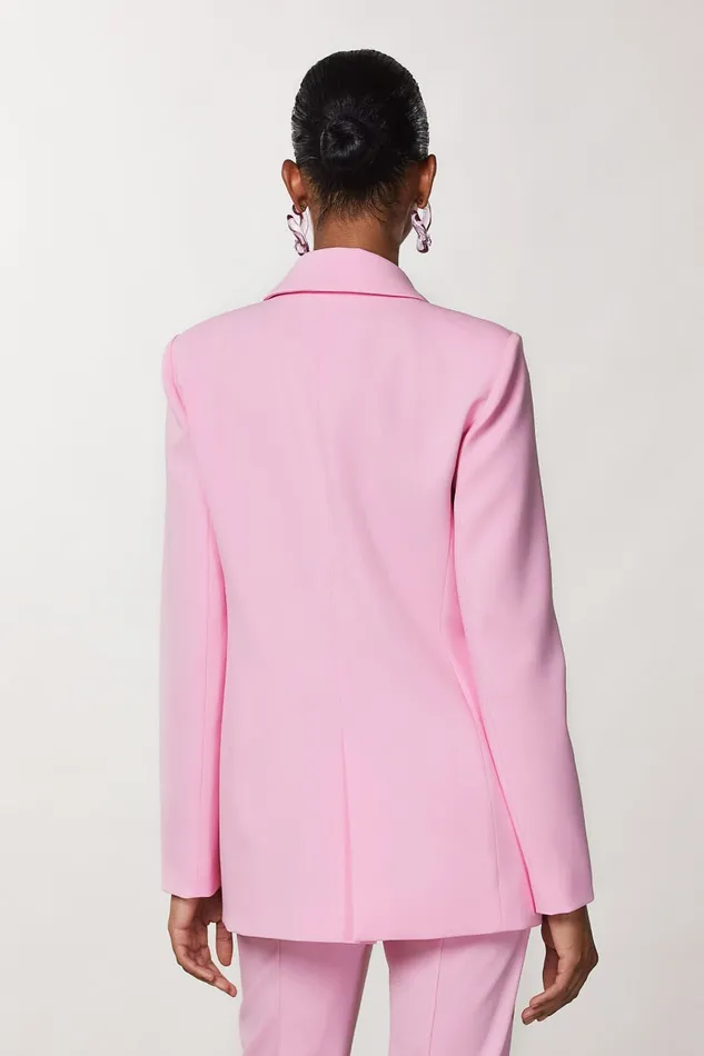 Patrizia Pepe Crepe Blazer Jacket Pink Fresh Pink Apparel Blazers