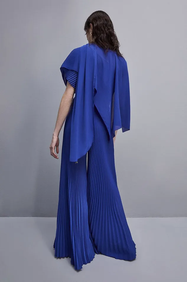 Patrizia Pepe Crepe Stole With Fly Detail On The Tip Light Blue Blue Wave Accessories