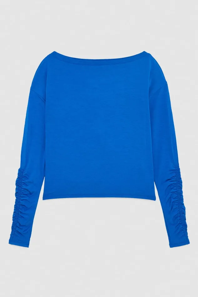 Patrizia Pepe Dropped Shoulder Jersey Tshirt Blue Blue Soul Apparel Tops