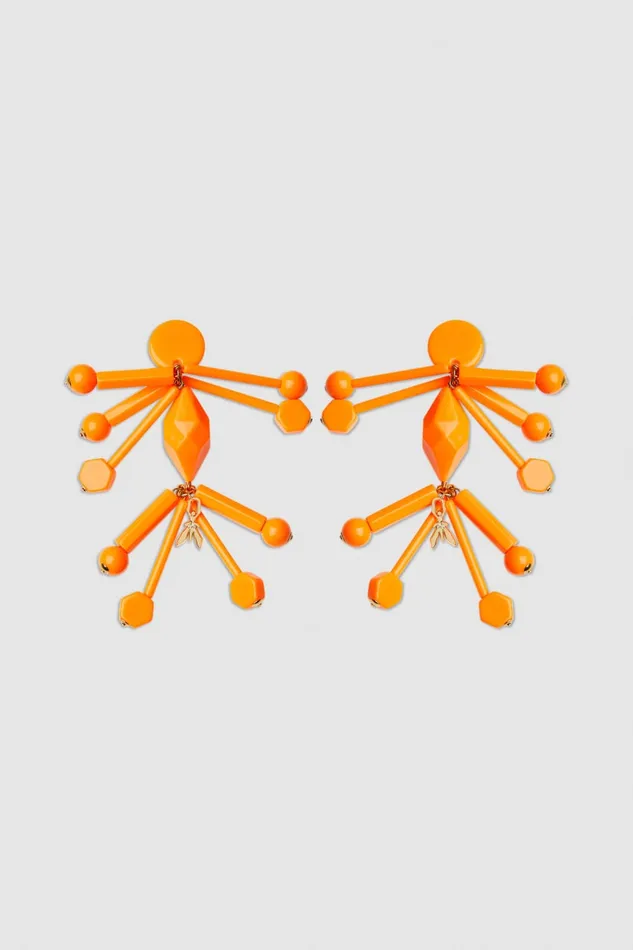 Patrizia Pepe Earrings With Techno Pop Fly Appliqu Orange Resin Orange Accessories