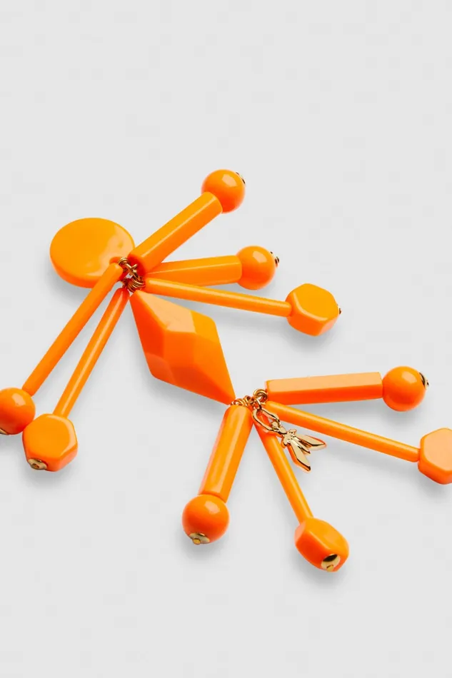 Patrizia Pepe Earrings With Techno Pop Fly Appliqu Orange Resin Orange Accessories