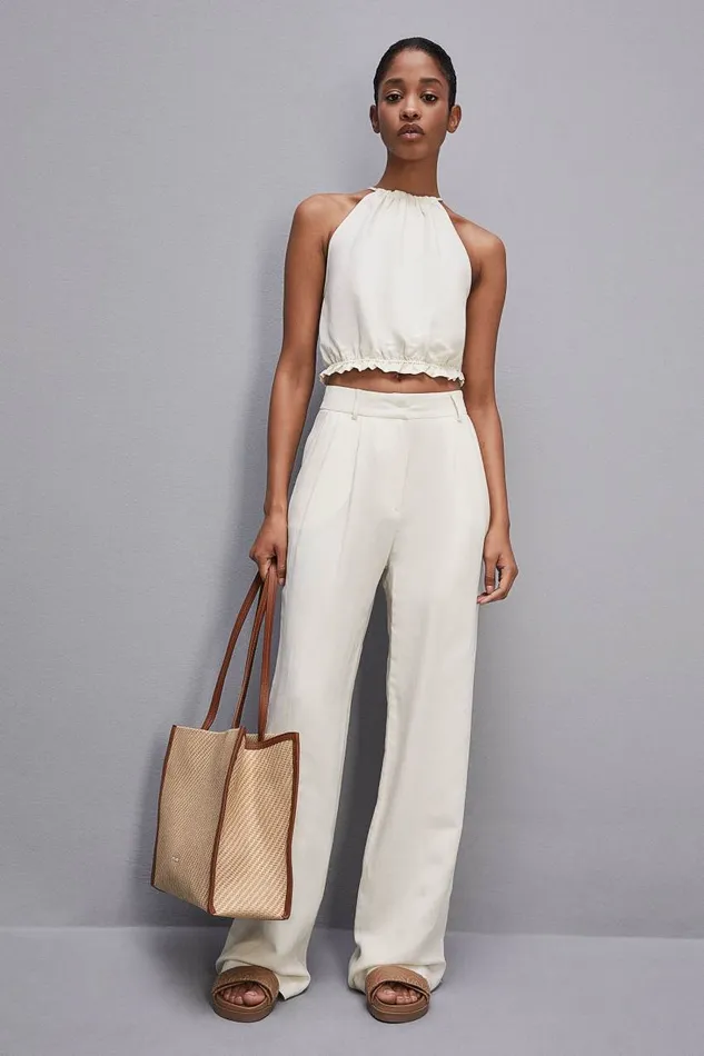 Patrizia Pepe Essential Certified Viscose Top Shirt White Raw White Apparel Tops