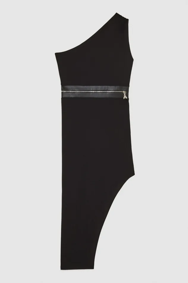 Patrizia Pepe Essential Oneshoulder Dress Black Nero Apparel Midi