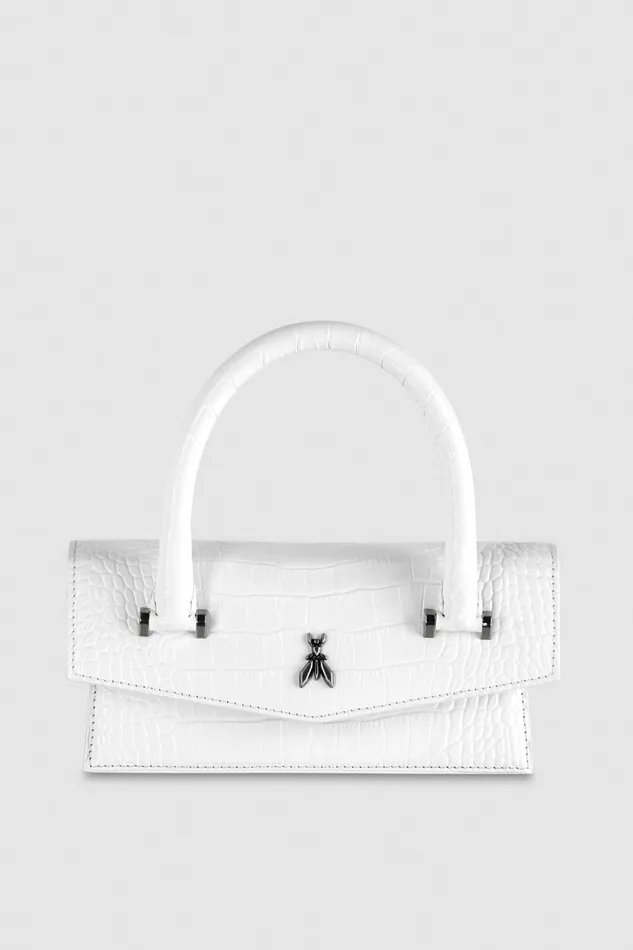 Patrizia Pepe Fly Bamby Croco White White Croco Bags Handbags