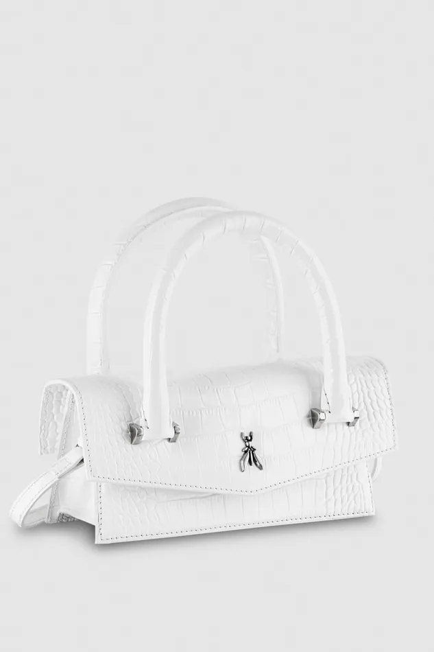 Patrizia Pepe Fly Bamby Croco White White Croco Bags Handbags