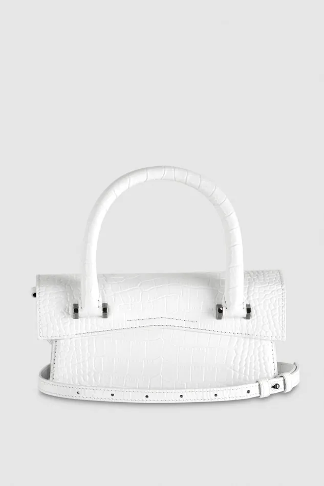 Patrizia Pepe Fly Bamby Croco White White Croco Bags Handbags