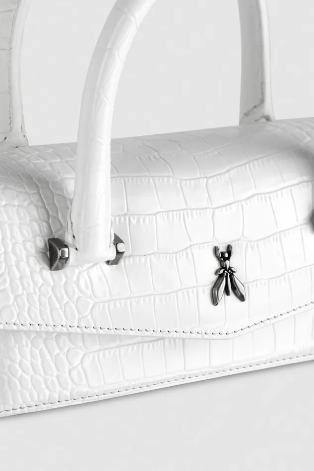 Patrizia Pepe Fly Bamby Croco White White Croco Bags Handbags