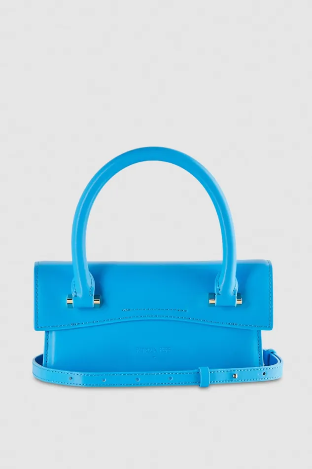 Patrizia Pepe Fly Bamby Shoulder Bag With Handles Light Blue Summer Tourquoise Bags Handbags