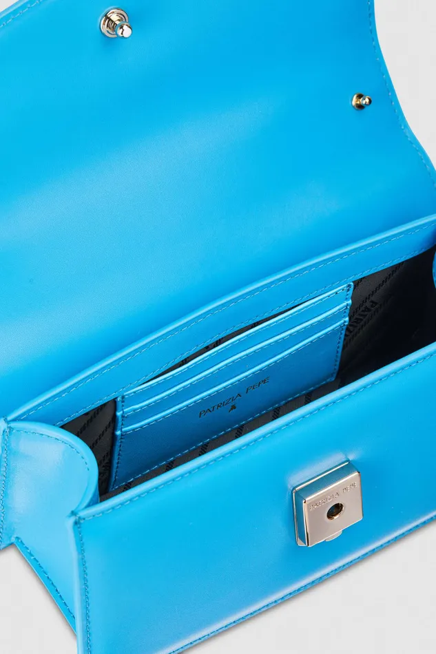 Patrizia Pepe Fly Bamby Shoulder Bag With Handles Light Blue Summer Tourquoise Bags Handbags