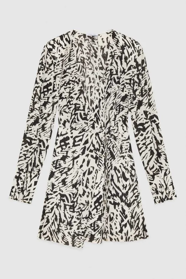 Patrizia Pepe Georgette Mini Dress Black Biz Galm Blackwhite Apparel Mini