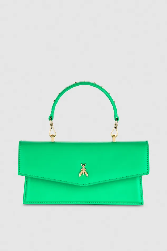 Patrizia Pepe Green White Leather Flapover Crossbody Bag Acide Green Bags Crossbodys