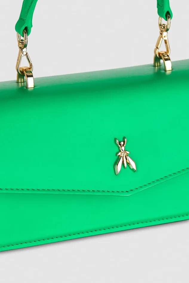 Patrizia Pepe Green White Leather Flapover Crossbody Bag Acide Green Bags Crossbodys