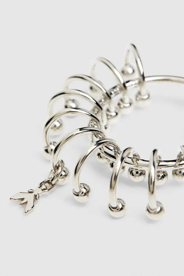Patrizia Pepe Hoop Earrings With Rings Silver Shiny Silver Accessories