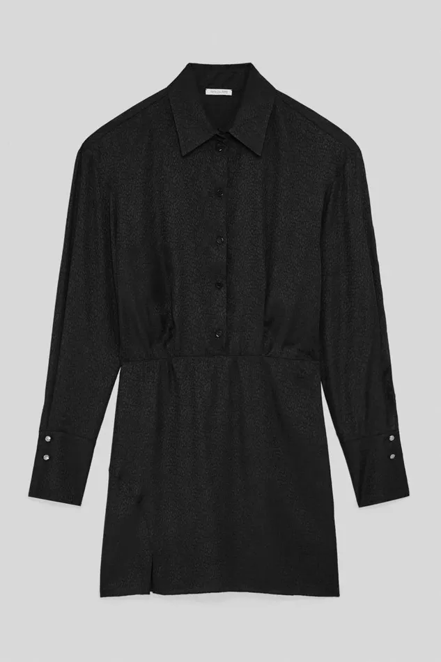 Patrizia Pepe Jacquard Viscose Mini Dress Black Nero Apparel Mini