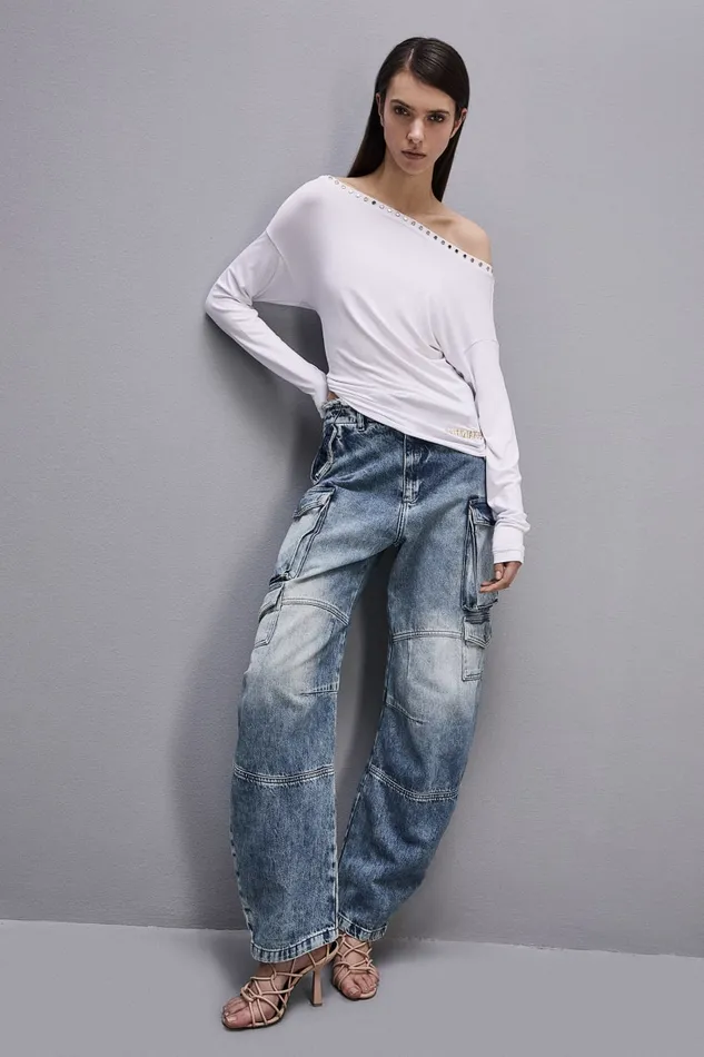 Patrizia Pepe Longsleeved Jersey Sweater White Bianco Ottico Apparel Tops