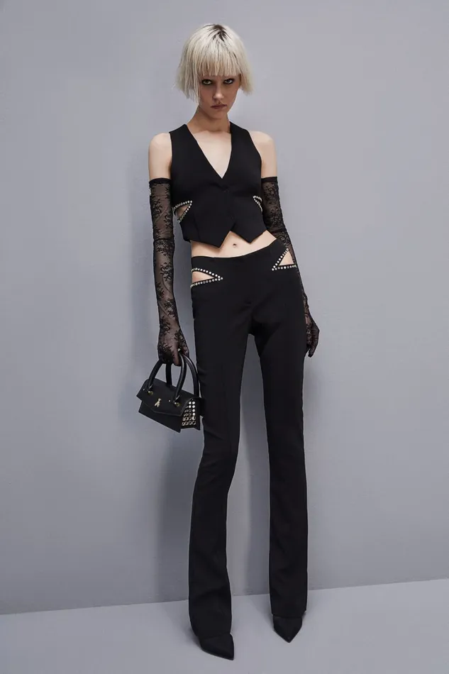 Patrizia Pepe Lowwaisted Crepe Pants Black Nero Apparel Slim and Skinny