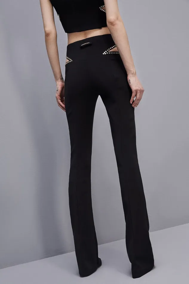 Patrizia Pepe Lowwaisted Crepe Pants Black Nero Apparel Slim and Skinny