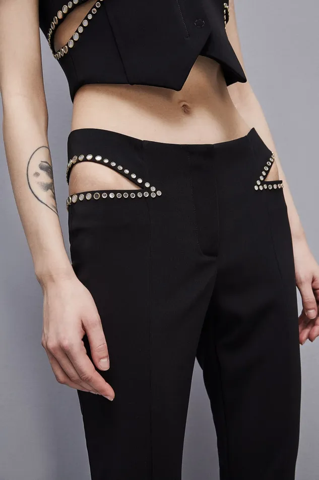 Patrizia Pepe Lowwaisted Crepe Pants Black Nero Apparel Slim and Skinny