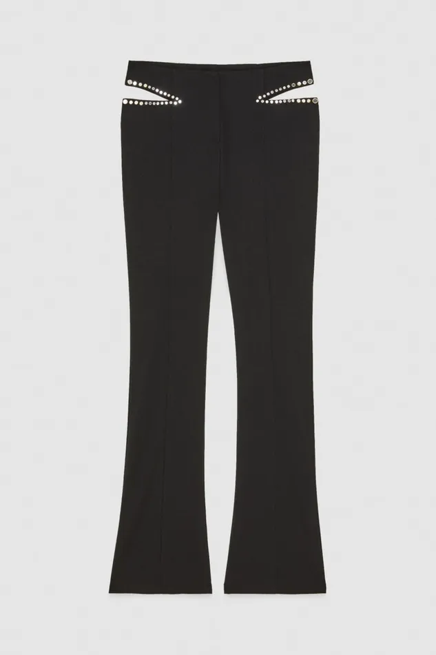 Patrizia Pepe Lowwaisted Crepe Pants Black Nero Apparel Slim and Skinny