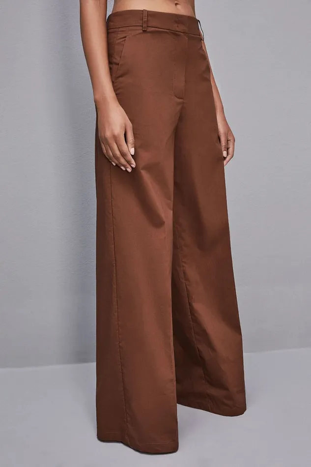 Patrizia Pepe Lowwaisted Palazzo Fit Pants Brown Chocolate Brown Apparel Palazzo