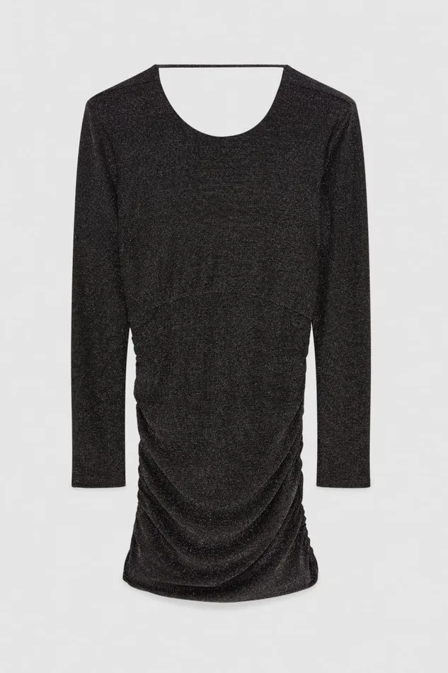 Patrizia Pepe Lurex Mini Dress Black Black Lurex Apparel Mini