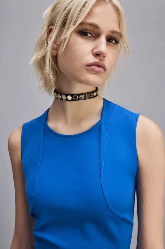 Patrizia Pepe Midi Sheath Dress Blue Blue Soul Apparel Midi