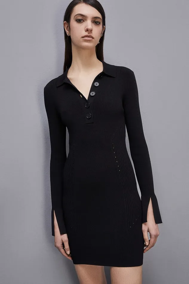 Patrizia Pepe Mini Bodycon Dress In Viscose Black Nero Apparel Mini
