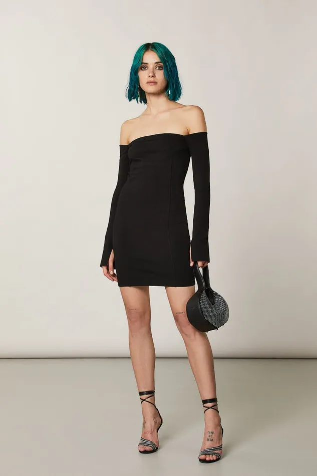 Patrizia Pepe Mini Sheath Dress With Collar Black Nero Apparel Mini