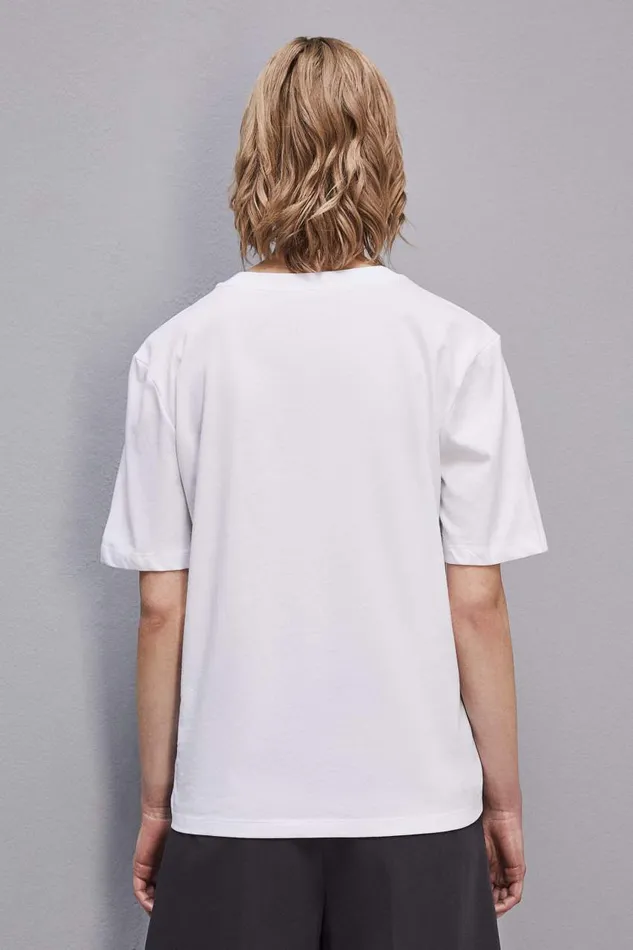Patrizia Pepe Organic Cotton Tshirt White Bianco Ottico Apparel TShirts