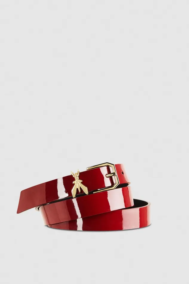 Patrizia Pepe Patent Leather Belt Red Cherry Bomb Accessories
