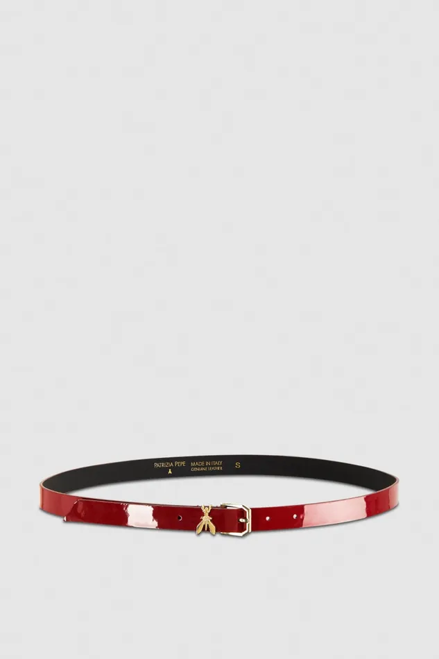 Patrizia Pepe Patent Leather Belt Red Cherry Bomb Accessories