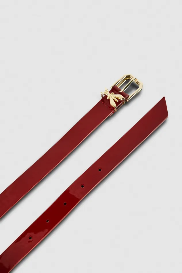 Patrizia Pepe Patent Leather Belt Red Cherry Bomb Accessories