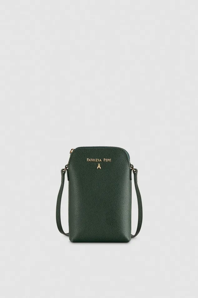Patrizia Pepe Phone Holder With Shoulder Strap Green Tuscany Green Accessories Crossbodys