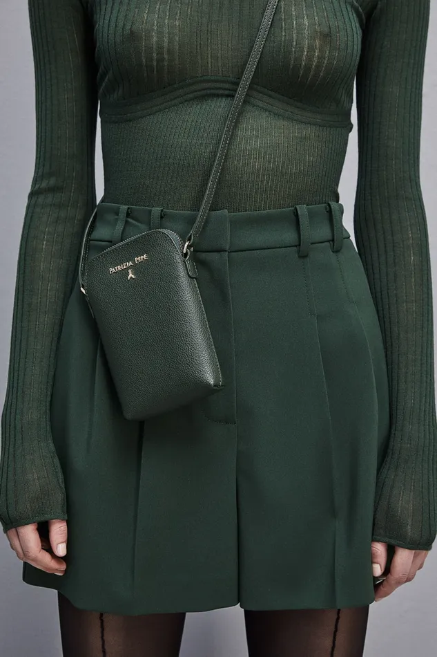 Patrizia Pepe Phone Holder With Shoulder Strap Green Tuscany Green Accessories Crossbodys