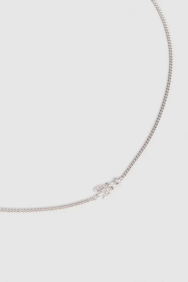 Patrizia Pepe Rhinestone Necklace Silver Silvercrystal Accessories