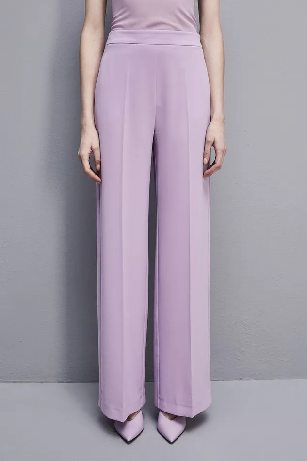 Patrizia Pepe Sabl Crepe Palazzo Pants Purple Iris Lilac Apparel Palazzo