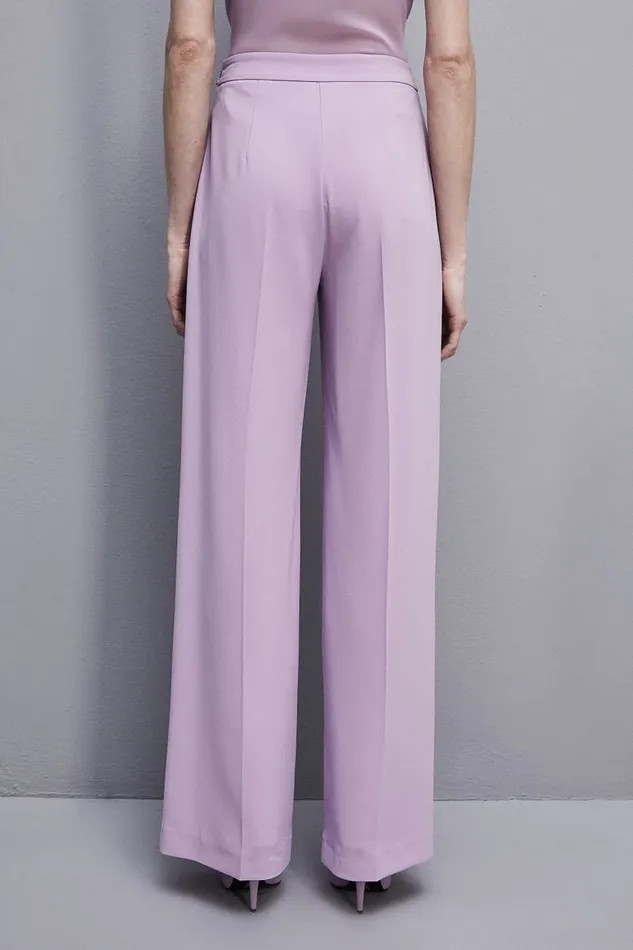 Patrizia Pepe Sabl Crepe Palazzo Pants Purple Iris Lilac Apparel Palazzo