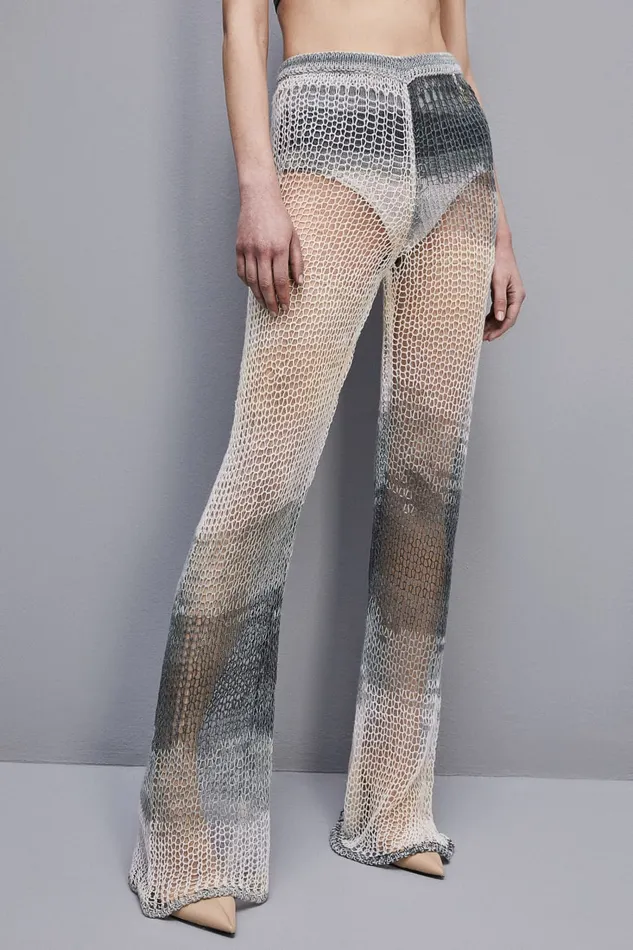 Patrizia Pepe Slim Mesh Pants Natural Multicolor Apparel Slim and Skinny