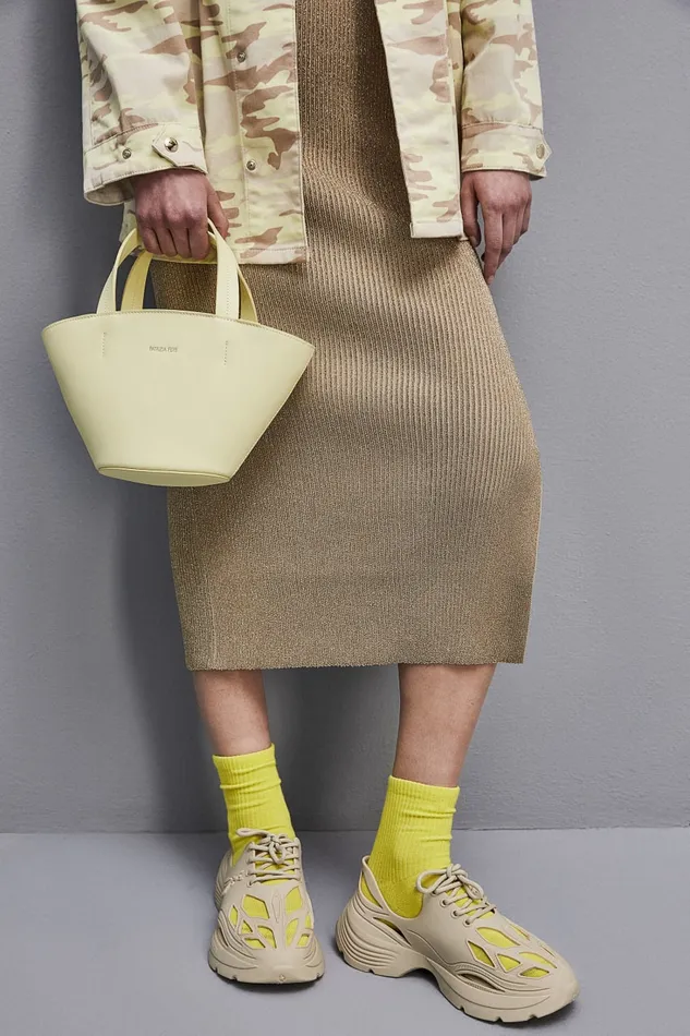 Patrizia Pepe Small Minimal City Yellow Light Sunny Lime Bags Shoppers