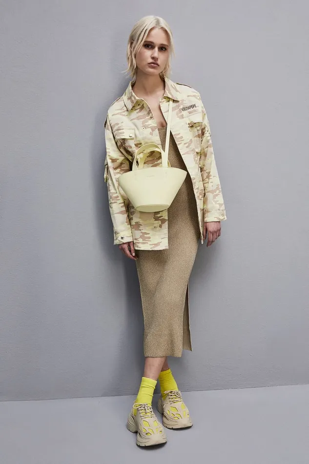 Patrizia Pepe Small Minimal City Yellow Light Sunny Lime Bags Shoppers
