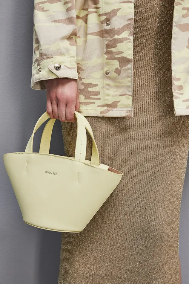 Patrizia Pepe Small Minimal City Yellow Light Sunny Lime Bags Shoppers