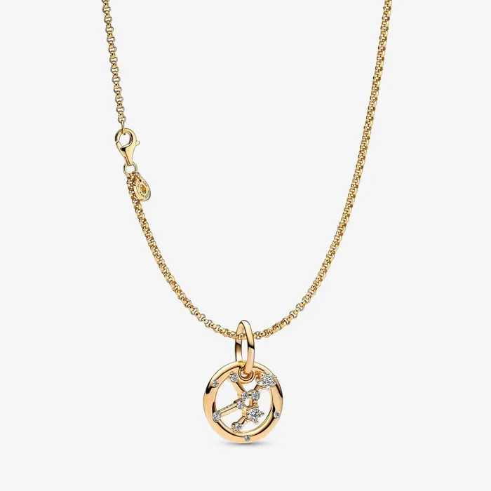 Pendant Necklaces Women Pandora 14K Gold Plated Virgo Zodiac Necklace
