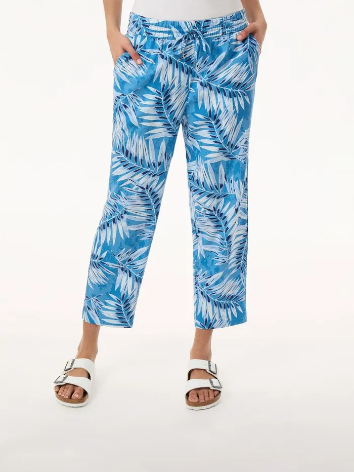 Petite Pull On Drawstring Cropped Trouser Printed Linen Women Jones New York Petite Pants and Skirts Petite Pull On Drawstring Cropped Trouser Printed Linen Women Jones New York Petite Pants and Skirts