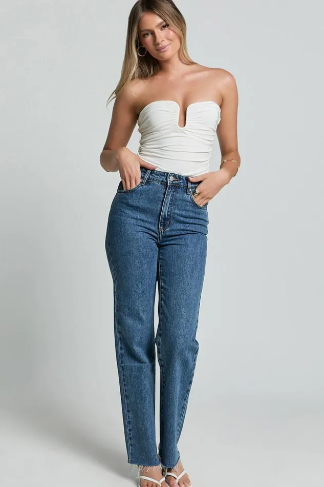 Petra Top 8211 Gathered Cut Out Jersey Top In Off White Women Showpo Tops